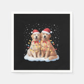 Golden Retriever Christmas Santa Hat Reindeer Servet (Voorkant)