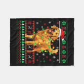 Golden Retriever Christmas Santa Hat Tree Lights P Fleece Deken (Voorkant (Horizontaal))