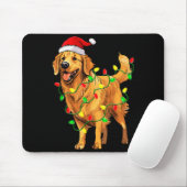 Golden Retriever Christmas Santa Hat Tree Lights P Muismat (Met muis)