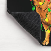 Golden Retriever Christmas Santa Hat Tree Lights P Muismat (Hoek)