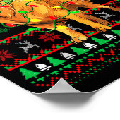 Golden Retriever Christmas Santa Hat Tree Lights P Poster (Hoek)