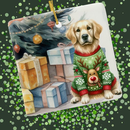 Golden Retriever Christmas Tree Keramisch Ornament