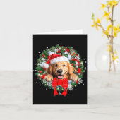 Golden Retriever Christmas Wreath Decoration Xmas  Kaart (Gele Bloem)