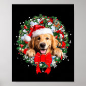 Golden Retriever Christmas Wreath Decoration Xmas  Poster (Voorkant)