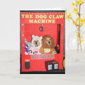 Golden Retriever Claw Machine Verjaardag Kaart (Gele Bloem)