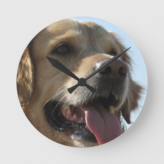 Golden Retriever Clock Ronde Klok (Voorkant)