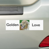 Golden Retriever Close-up Bumpersticker (Op auto)