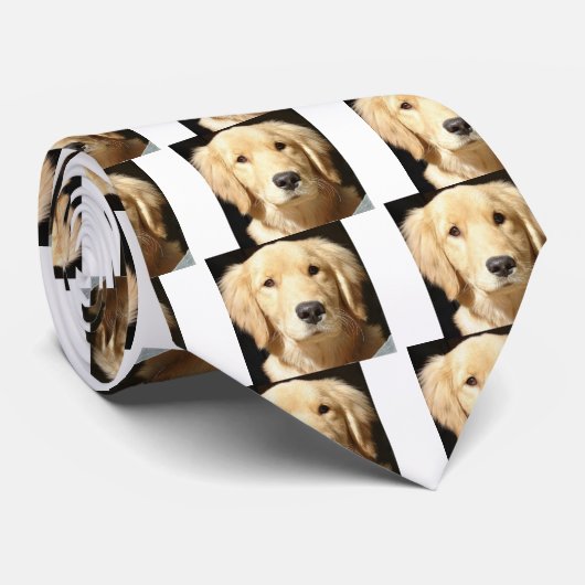 Golden Retriever Closeup Stropdas (Opgerold)