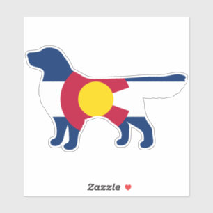 Golden Retriever Colorado Vlag Sticker