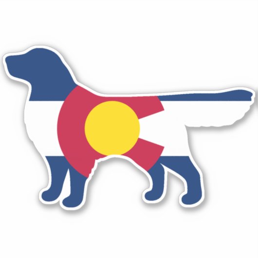 Golden Retriever Colorado Vlag Sticker (Voorkant)