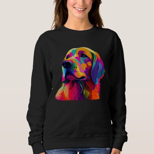 Golden Retriever Colorful Pop Golden Retriever Trui (Voorkant)