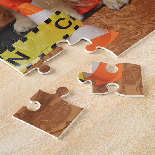 Golden Retriever Construction Workers Legpuzzel (Zijkant)