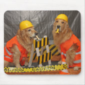 Golden Retriever Construction Workers Muismat (Voorkant)