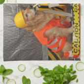 Golden Retriever Construction Workers Theedoek (Gevouwen)