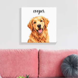 Golden Retriever “Cooper” Naam Canvas Print