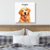 Golden Retriever “Cooper” Naam Canvas Print (Insitu (Slaapkamer))