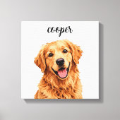 Golden Retriever “Cooper” Naam Canvas Print (Voorkant)