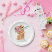 Golden Retriever Coquette Papier Borden Papieren Bordje (Feest)