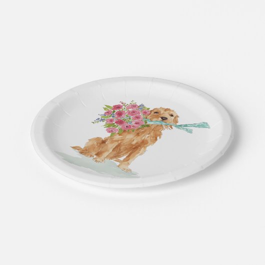 Golden Retriever Coquette Papier Borden Papieren Bordje (Gekanteld)