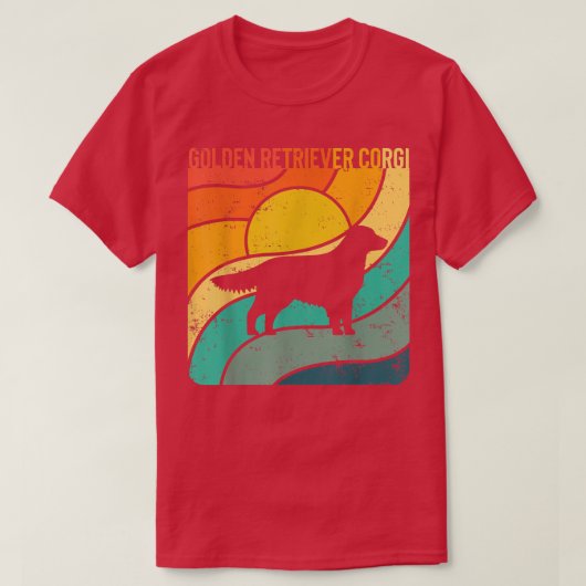 Golden Retriever Corgi  Sunset Mam Pap -120 T-shirt (Design voorkant)