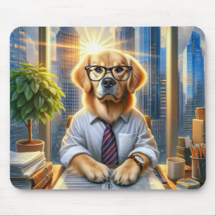 Golden Retriever Corporate Zakenman Muismat