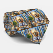 Golden Retriever Corporate Zakenman Stropdas (Opgerold)