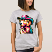 Golden Retriever Cowgirl Pop Art Shirt (Voorkant)