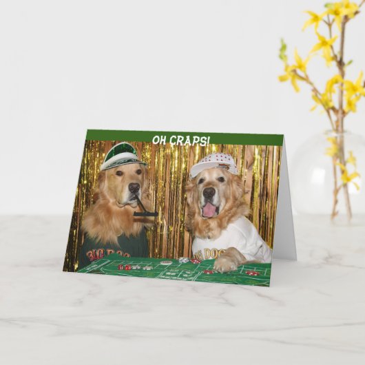 Golden Retriever Craps Verlate Verjaardag Kaart (Gele Bloem)
