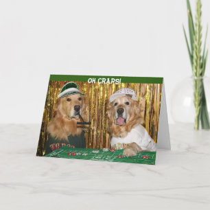 Golden Retriever Craps Verlate Verjaardag Kaart