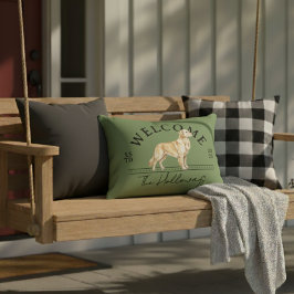Golden Retriever Custom Familienaam Welkom Accent Kussen