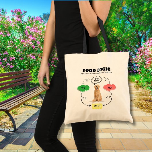 Golden Retriever Custom Name Food Logic Stroomdiag Tote Bag