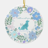 Golden Retriever Custom Pastel Blue Memorial Keramisch Ornament (Voorkant)