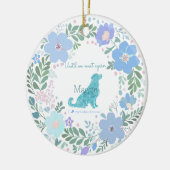 Golden Retriever Custom Pastel Blue Memorial Keramisch Ornament (Links)
