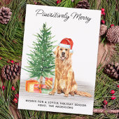 Golden Retriever Custom Schattige Merry Christmas Feestdagenkaart