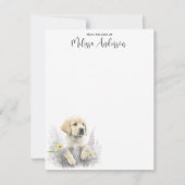 Golden Retriever Cute Puppy Dog Persoonlijk Notitiekaartje (Voorkant)