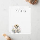 Golden Retriever Cute Puppy Dog Persoonlijk Notitiekaartje (Voorkant / Achterkant in situ)