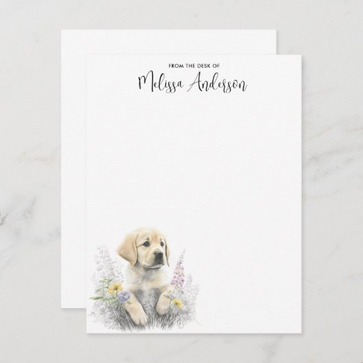 Golden Retriever Cute Puppy Dog Persoonlijk Notitiekaartje (Voorkant / Achterkant)