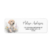 Golden Retriever Cute Puppy Dog Return Address Etiket (Voorkant)