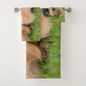 Golden Retriever Cute Puppy Dreams Dog Foto Bad Handdoek (Insitu)