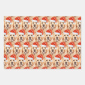 Golden Retriever Cute Santa Dog kerstfeestdag Inpakpapier Vel (Voorkant)