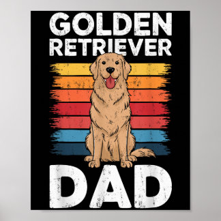 Golden Retriever Dad Shirt Mannen Daddy Hondenlief Poster