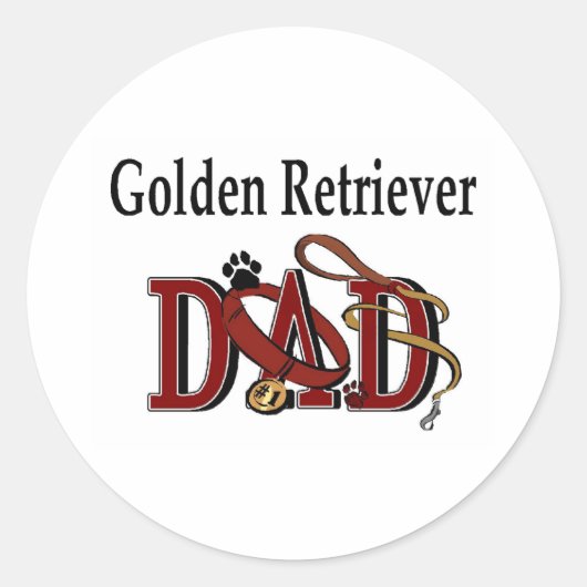 Golden Retriever Dad Sticker (Voorkant)