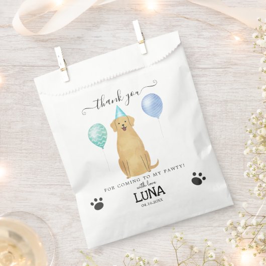 Golden Retriever Dank je wel Treeparty Favor Bags Bedankzakje (Geknipt)