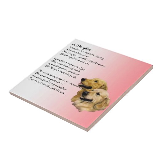 Golden Retriever - Daughter gedicht Tile Tegeltje (Zijkant)