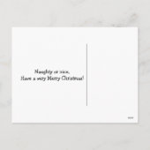 Golden Retriever Definieert Naughty Kerstmis Feestdagenkaart (Achterkant)