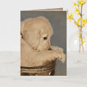 Golden Retriever denken aan jou Kaart (Gele Bloem)
