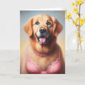 Golden Retriever denken aan jou Kaart (Gele Bloem)