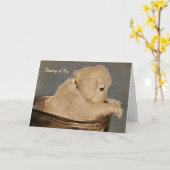 Golden Retriever denken aan jou Kaart (Gele Bloem)
