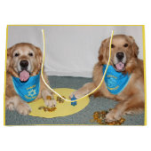 Golden Retriever die Dreidel Hanukkah speelt Groot Cadeauzakje (Voorkant)