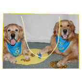 Golden Retriever die Dreidel Hanukkah speelt Groot Cadeauzakje (Achterkant)